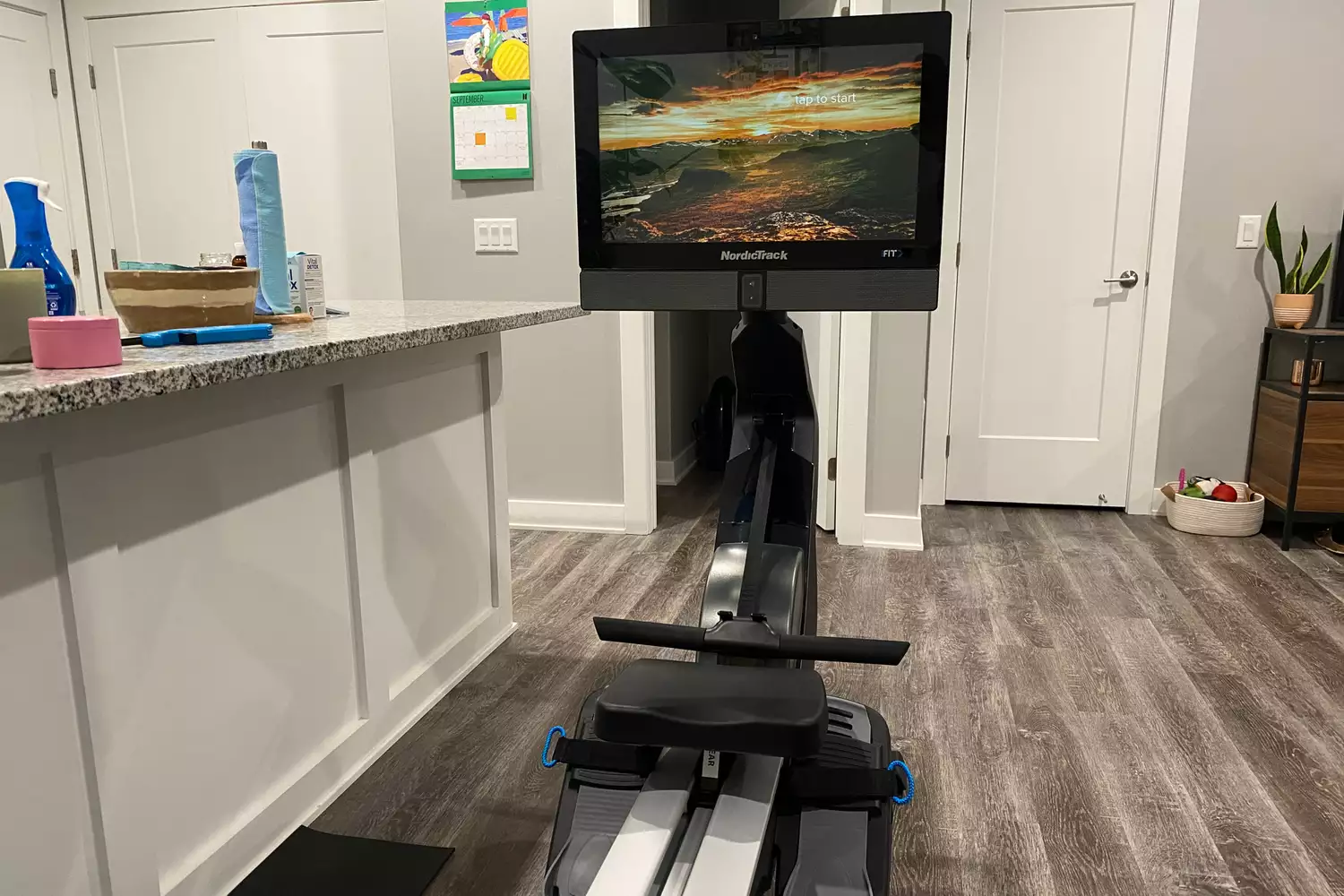 NordicTrack RW900 Rower set up in room next to couch