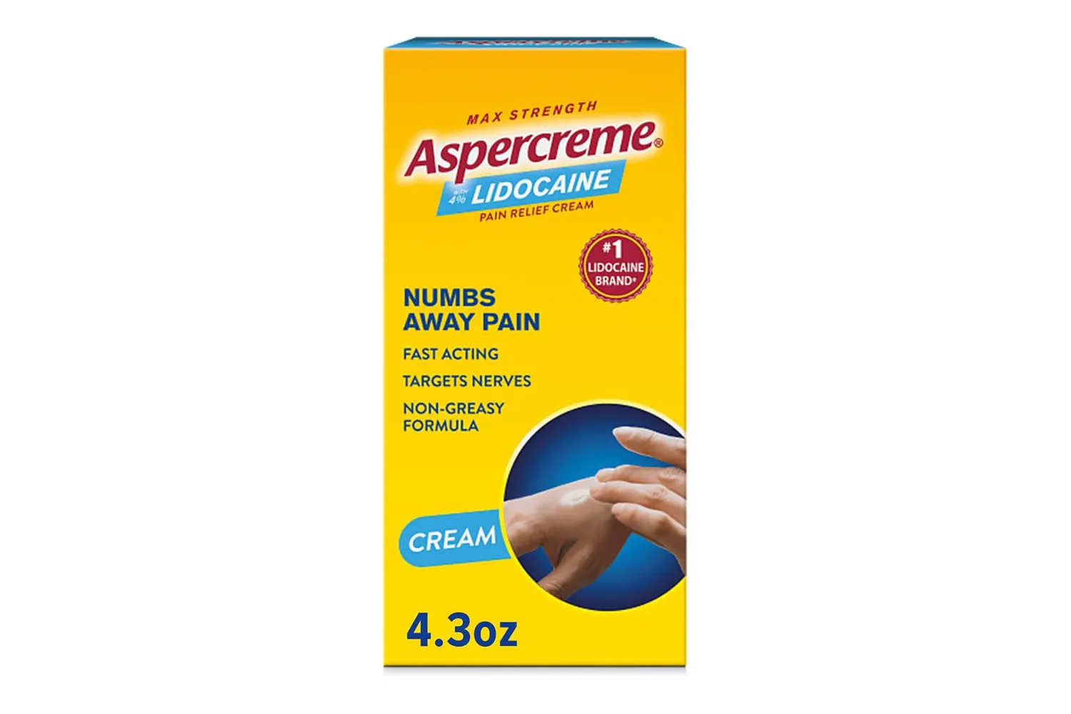 Aspercreme Lidocaine Maximum Strength Pain Relief Cream, 4.3 Oz