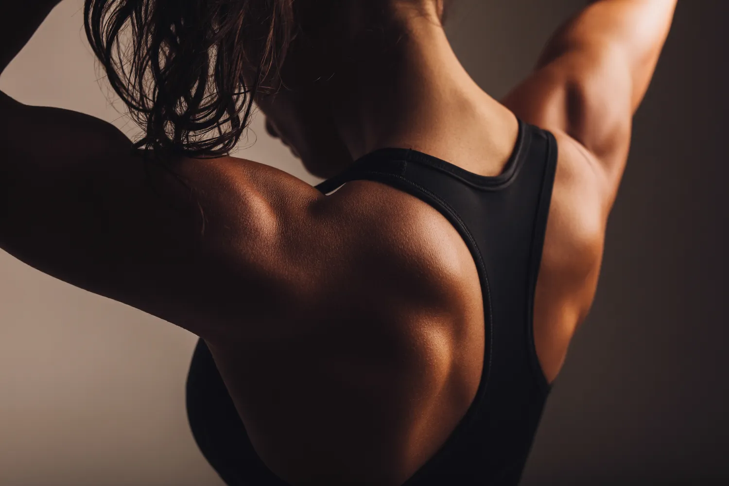 Woman with a muscular body