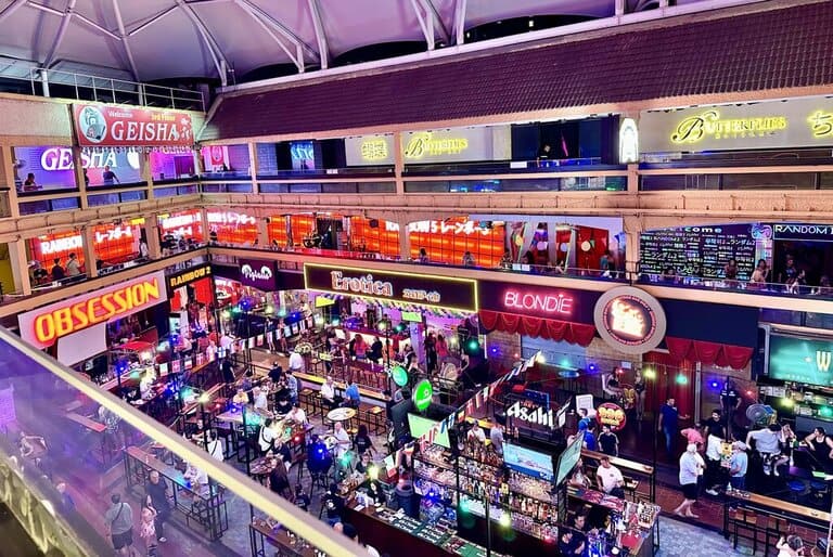 a view of Nana Plaza Bangkok from the inside